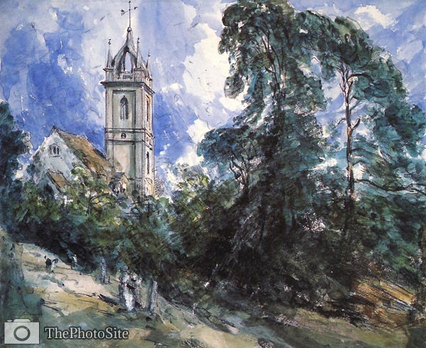 Tillington Church John Constable - Click Image to Close