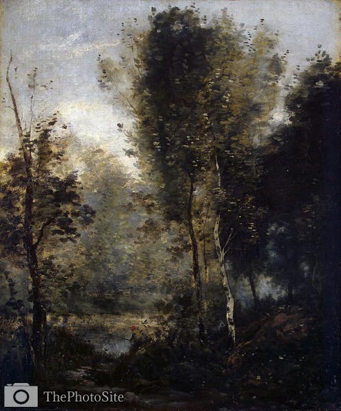 Pond in the thicket Jean-Baptiste-Camille Corot - Click Image to Close