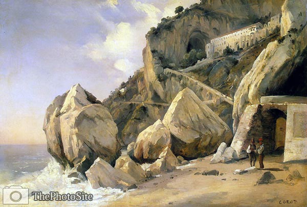 Rocks in Amalfi Jean-Baptiste-Camille Corot - Click Image to Close