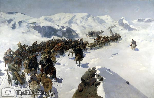 Prince Argutinsky through the Caucasus range Franz Roubaud - Click Image to Close