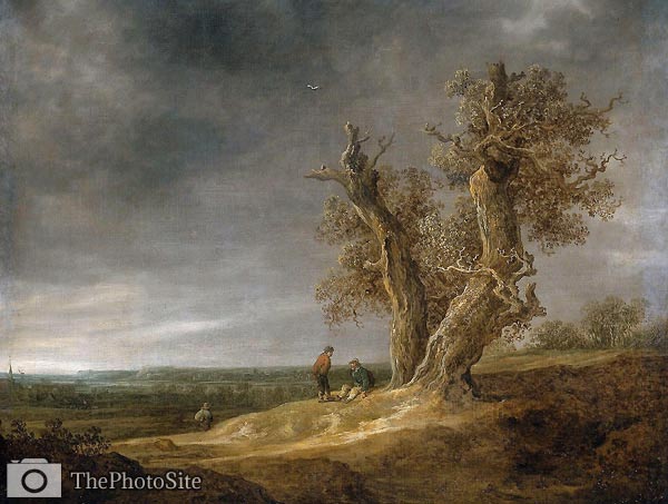 Landscape with two oaks Jan Van Goyen - Click Image to Close