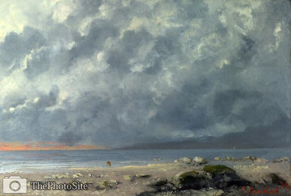 Beach Scene Gustave Courbet - Click Image to Close