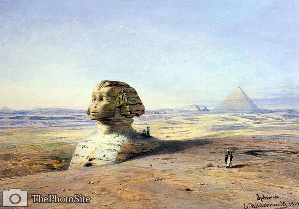 Big Cfinks the pyramids of Giza Eduard Hildebrandt - Click Image to Close