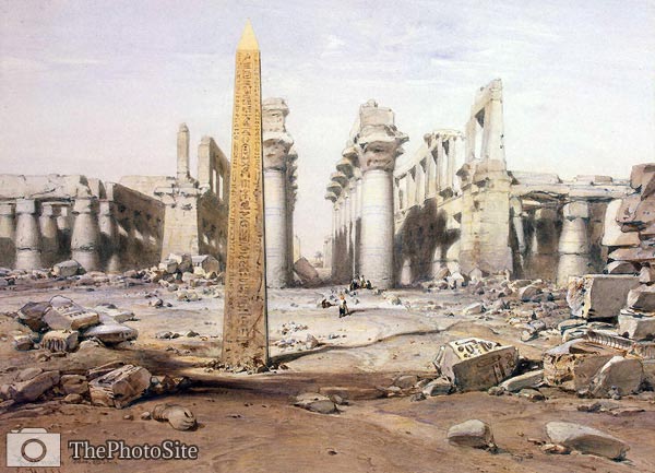 Kind of ruins of the Temple of Karnak Eduard Hildebrandt - Click Image to Close