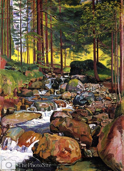 Forest with a Brook Ferdinand Hodler - Click Image to Close