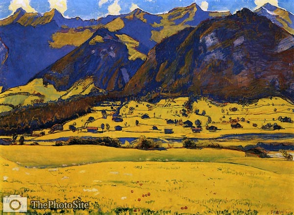View of from Berhorn, viewed from Reichenbach Ferdinand Hodler - Click Image to Close