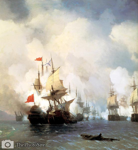Battle in the Chios June 24, 1770 Ivan Aivazovsky - Click Image to Close