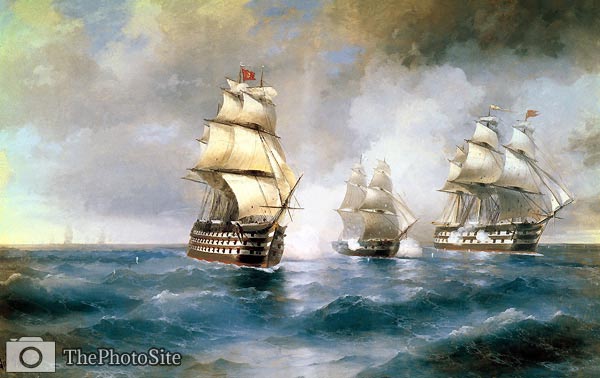Brig Mercury Attacked by Two Turkish Ships Ivan Aivazovsky - Click Image to Close