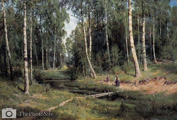 In the Birch Tree Forest Ivan Ivanovich Shishkin - Click Image to Close