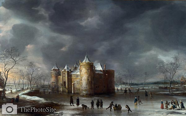 The Castle of Muiden in Winter Jan Abrahamsz Beerstraaten - Click Image to Close