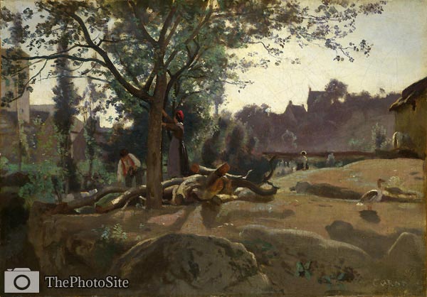 Peasants under the Trees at Dawn Jean-Baptiste Camille Corot - Click Image to Close