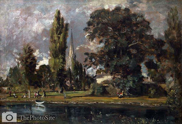 Salisbury Cathedral and Leadenhall from the River Avon John Cons - Click Image to Close