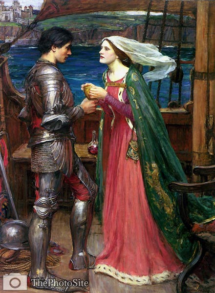 Tristan and Isolde with the Potion John William Waterhouse - Click Image to Close
