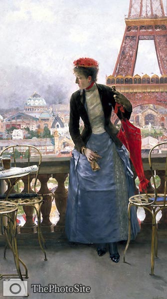 A Lady at the Paris Exposition, 1889 Luis Aranda Jimenez - Click Image to Close