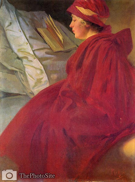 The Red Cape Alphonse Mucha - Click Image to Close