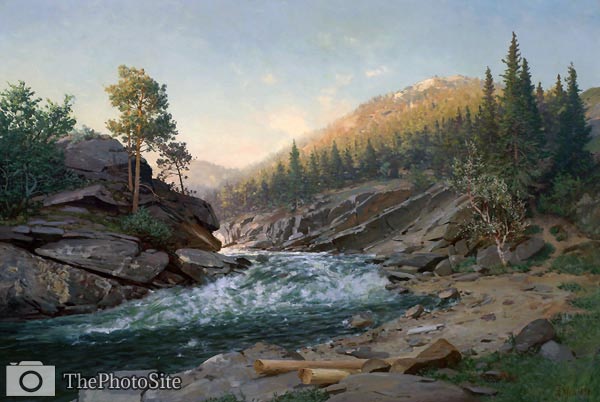Painting Fjellet om sommeren Andreas Edvard Disen - Click Image to Close