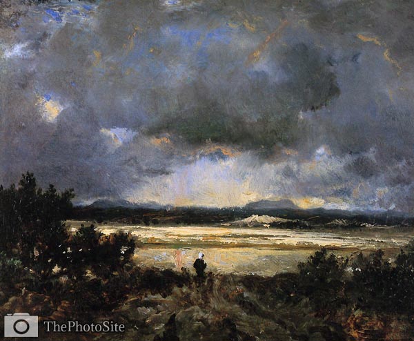 Sunset in the Auvergne Theodore Rousseau - Click Image to Close