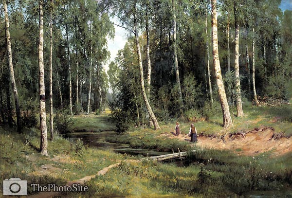 Stream in a Birch Forest Shishkin, Ivan Ivanovich - Click Image to Close