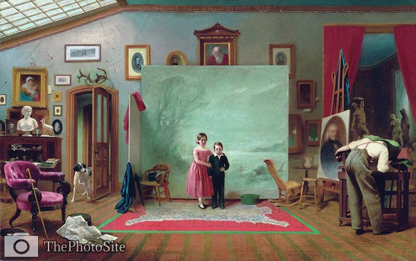 Interior with Portraits Thomas Le Clear - Click Image to Close