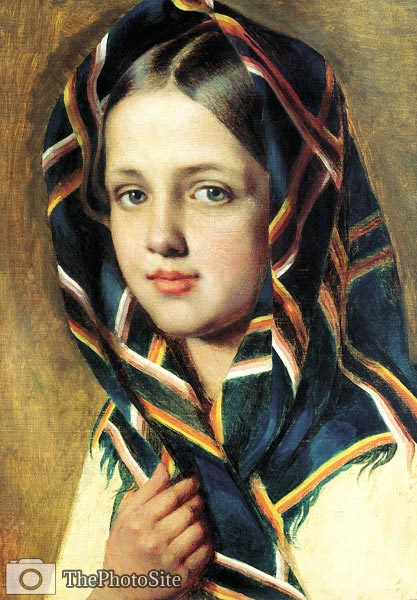 The girl in a headscarf Alexei Venetsianov - Click Image to Close