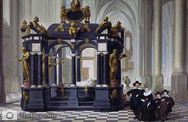 Family in the Nieuwe Kerk (Delft), 1645 Dirk van Delen - Click Image to Close