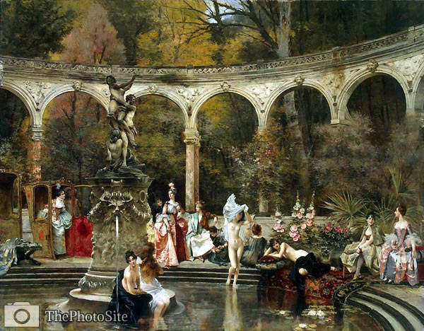 Bathing of the ladies in the 18 century Francois Flameng - Click Image to Close