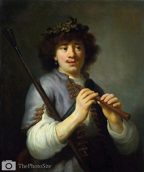 Rembrandt as Shepherd with Staff and Flute Govaert Flinck - Click Image to Close