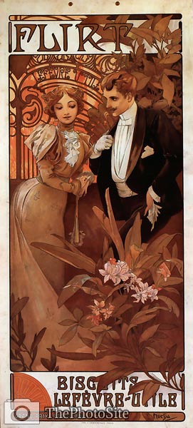 Flirt 1899 Alphonse Mucha - Click Image to Close