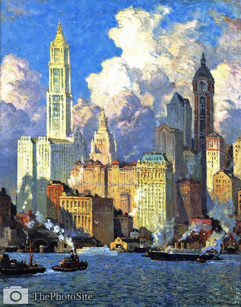 Hudson River Waterfront Colin Campbell Cooper - Click Image to Close
