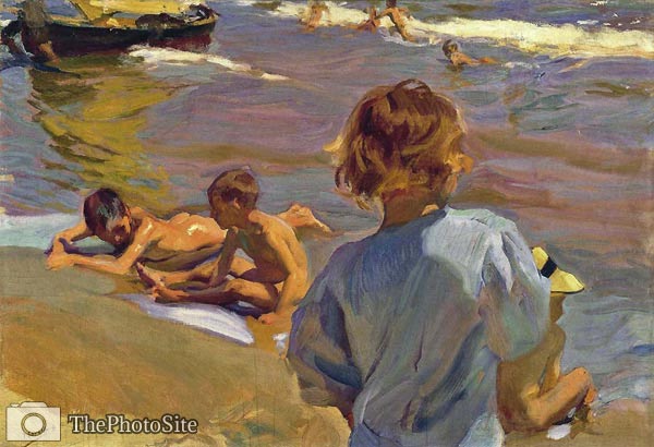 Children on the beach Joaquin sorolla y bastida - Click Image to Close