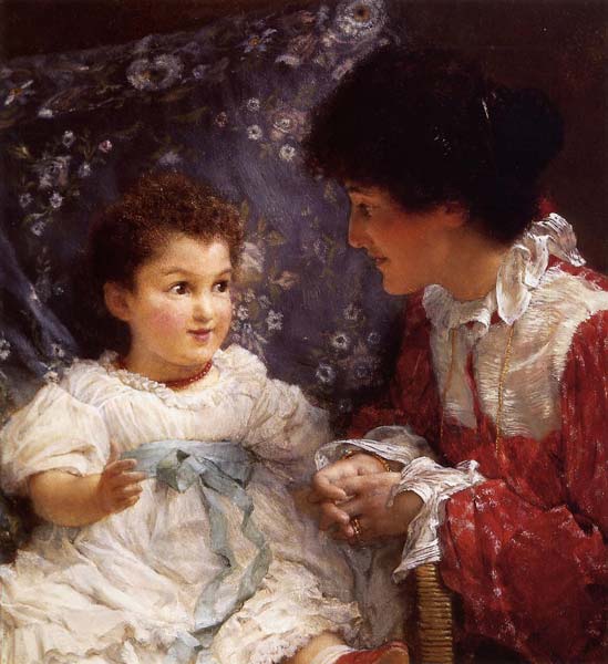 Mrs george lewis and her daughter elizabeth 1899, Alma Tadema La - Click Image to Close
