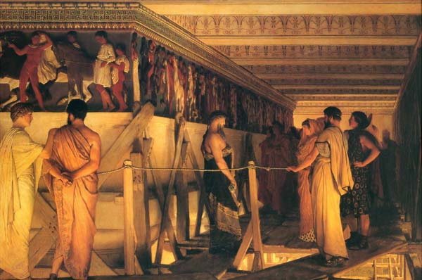 Phidias showing the frieze of the parthenon to his friends 1868, - Click Image to Close
