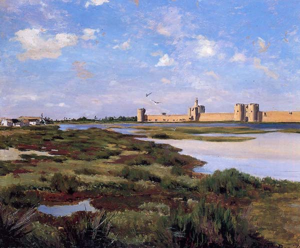 Landscape of aigues mortes 1867 by Frederic Bazille - Click Image to Close