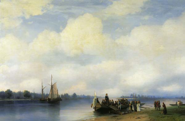 Arrival of peter i on the neva 1853, Ivan Aivazovsky - Click Image to Close