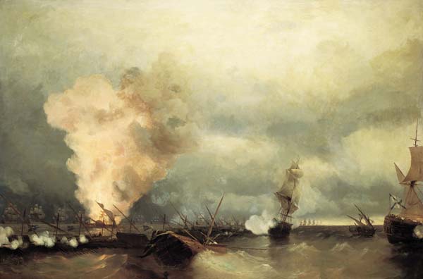 Sea battle near vyborg 1846, Ivan Aivazovsky - Click Image to Close