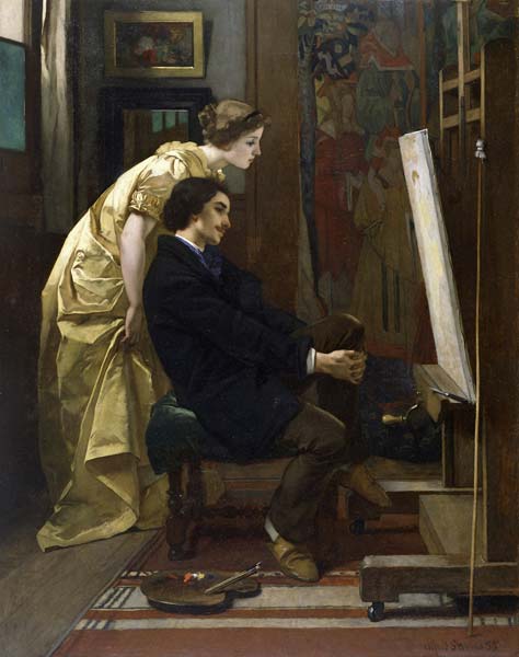 The Painter and His Model - Click Image to Close