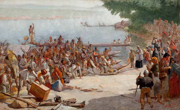 Study for Departure of the Moncao - Click Image to Close