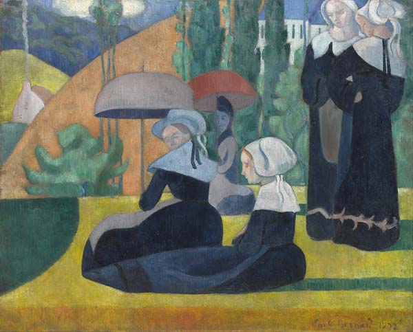 Emile Bernard Breton Women with Umbrellas - Click Image to Close