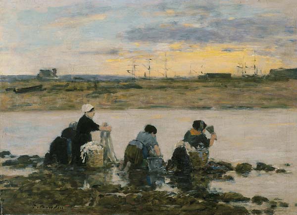 Washerwomen by the River - Click Image to Close