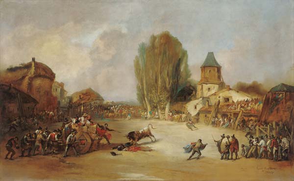Goring at a Village Bullfight - Click Image to Close