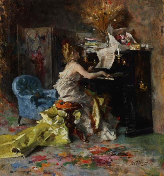 Woman at a piano - Click Image to Close