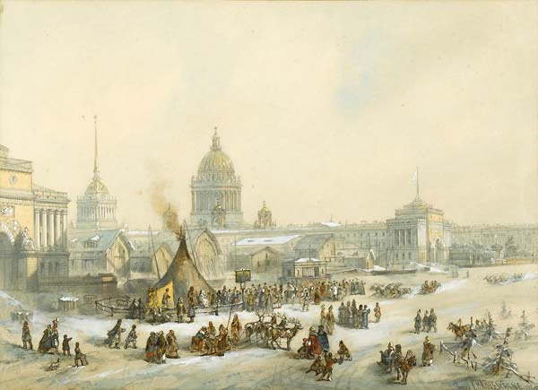 Ice Fair on the Neva River, St. Petersburg - Click Image to Close