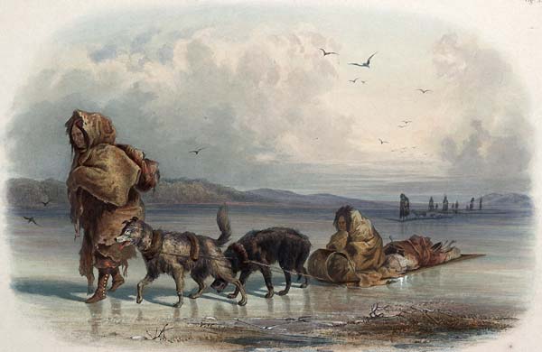 Dog sledges of the mandan indians - Click Image to Close