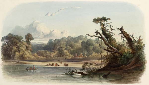 Punka indians encamped on the banks of the missouri - Click Image to Close