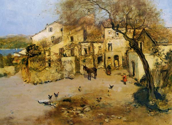 A Maditerranean Courtyard - Click Image to Close