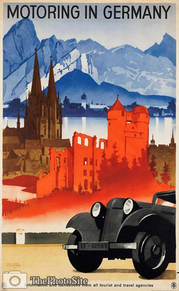 Motoring in Germany vintage poster - Click Image to Close