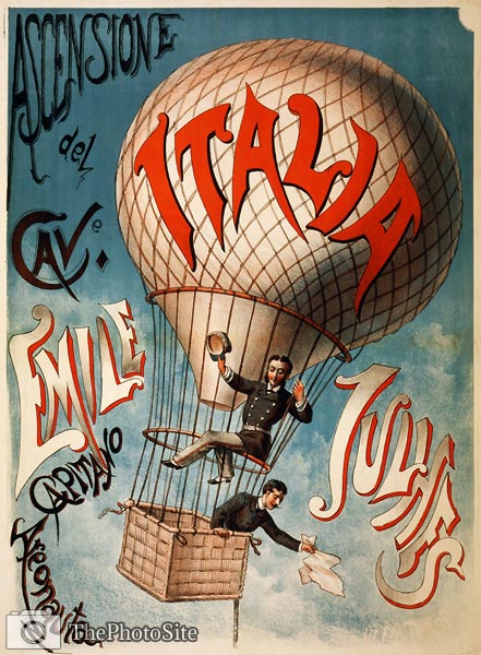 Ascensione del cavaliere Emile Julhes early flight poster - Click Image to Close