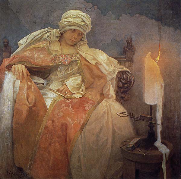 Woman With a Burning Candle - Click Image to Close