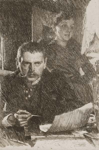 Zorn and his wife - Click Image to Close