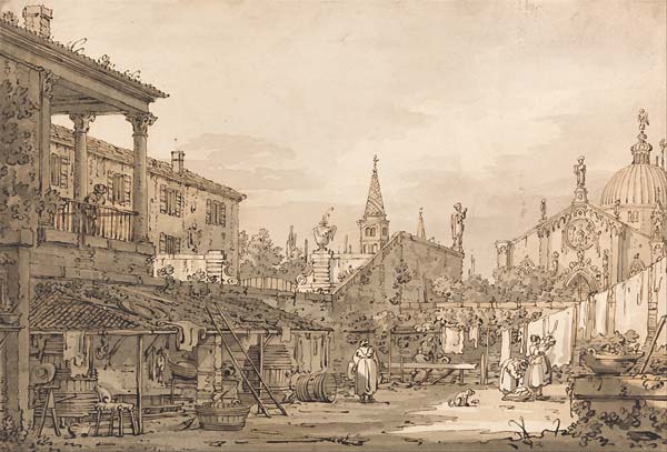 Capriccio of a Venetian Courtyard - Click Image to Close